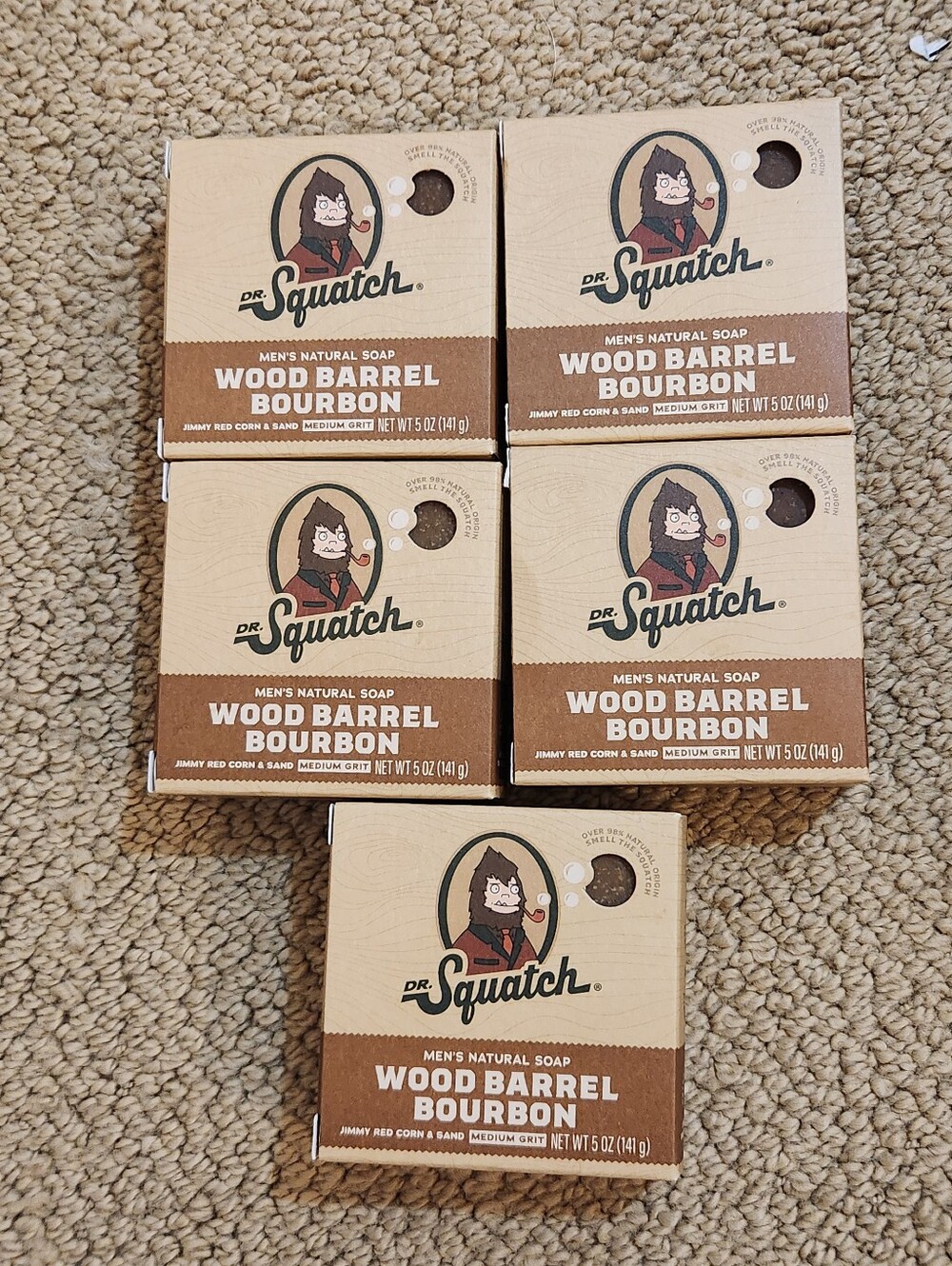 New Boxes of Dr. Squatch Wood Barrel Men's Natural Bar Soap 5 Oz